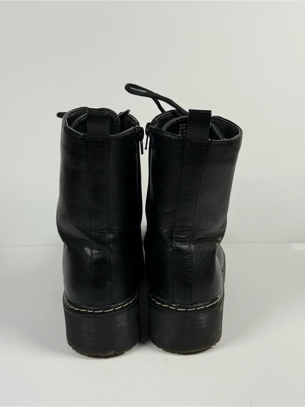 Unionbay Platform Lace Up Combat Boots Black Size 7.5